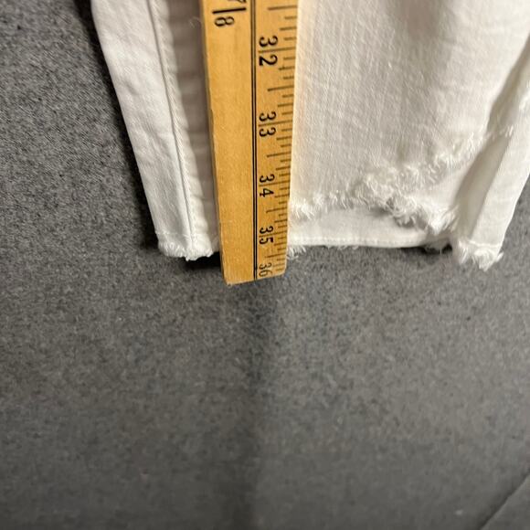 Joan Rivers Pants Regular Slim Ankle Length Jean w/ Scallop Hem White, Large - Picture 4 of 9